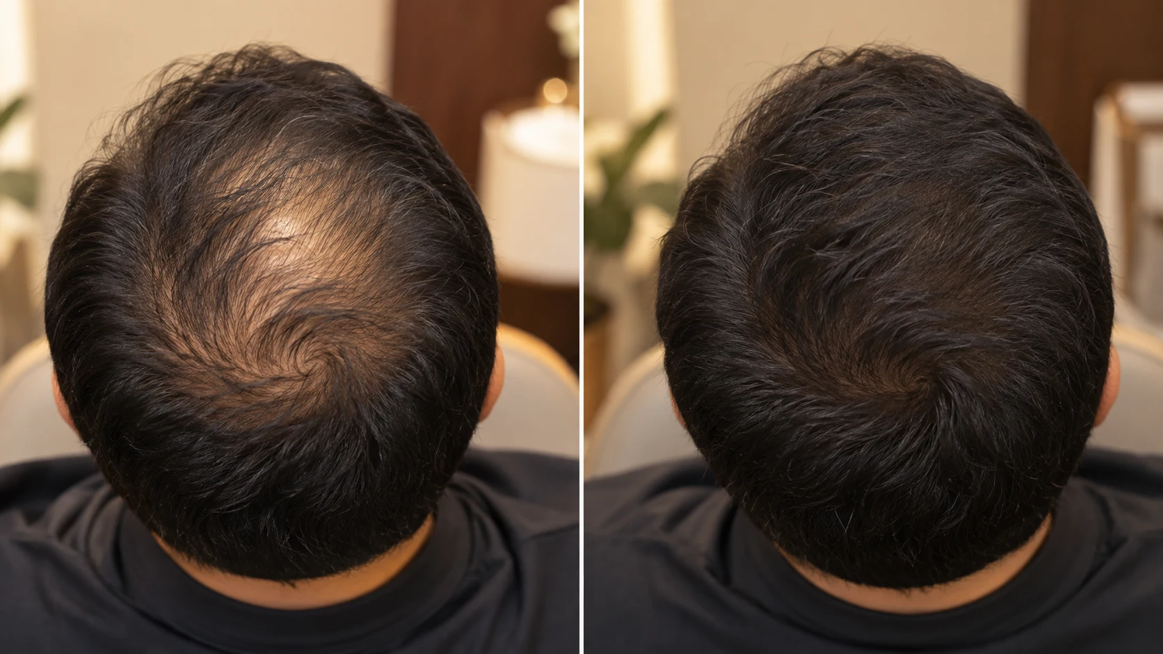 FUE + PRP support hair transplant before and after result in Karachi